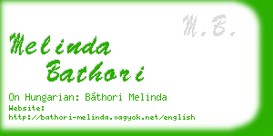 melinda bathori business card